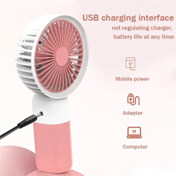 Rechargeable & Portable Handheld Fan with USB Charging and Mobile Phone Stand - Flyingcart.pk