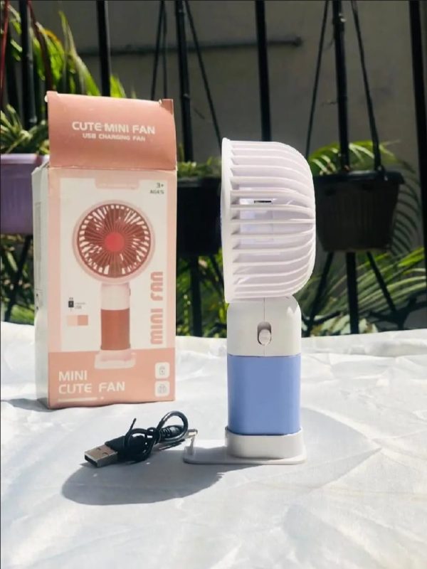 Rechargeable & Portable Handheld Fan with USB Charging and Mobile Phone Stand - Flyingcart.pk