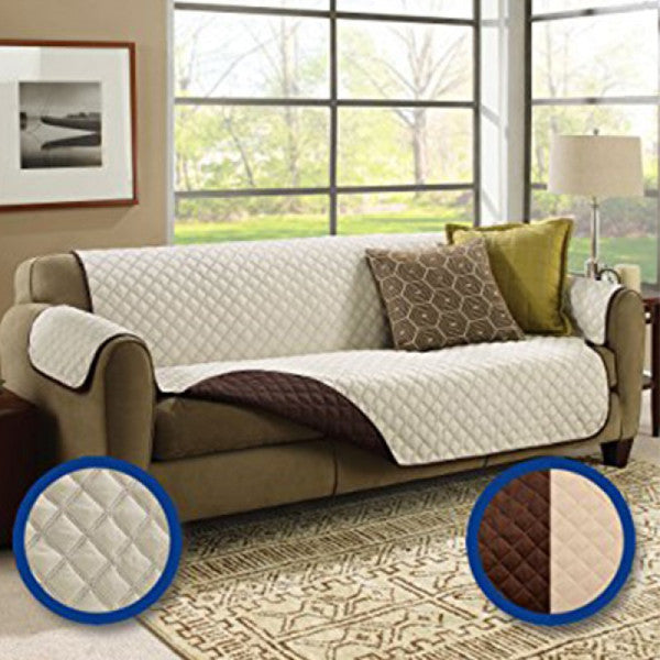 Eversible Washable Couch Sofa Coat Cover – Brown - Flyingcart.pk