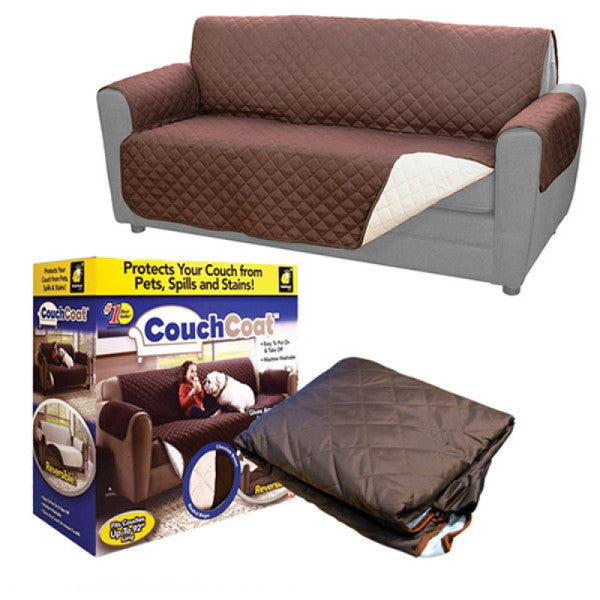 Eversible Washable Couch Sofa Coat Cover – Brown - Flyingcart.pk
