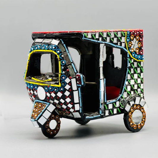 Rikshaw Art Glasswork – Handmade Colorful Antique Decoration Piece for Home & Office