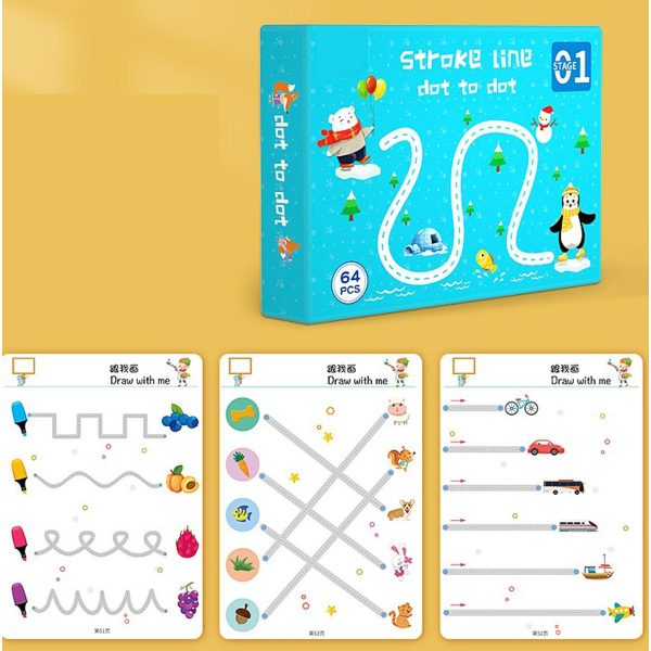 (A Size Dubai Imported) Stroke Line Dot to Dot Magical Tracing Workbook for Kids - Flyingcart.pk
