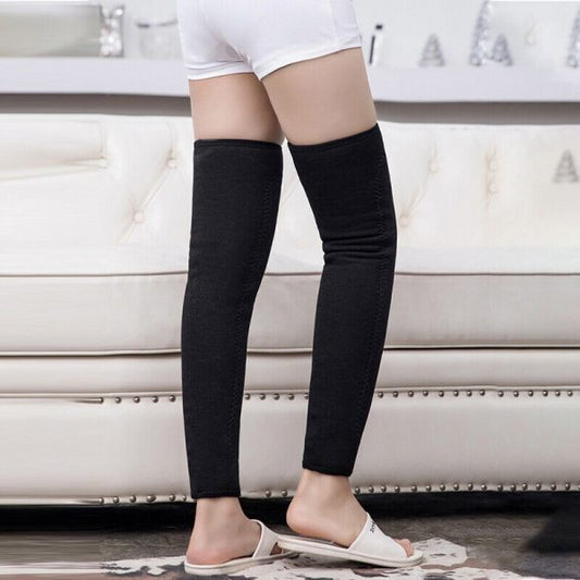 unisex-wool-knee-length-leg-warmers-plain-black-comfortable-stylish-winter-wear-easy-to-wear-wash-formal-outfit-accessory-single-piece-pack-2-flyingcat.pk