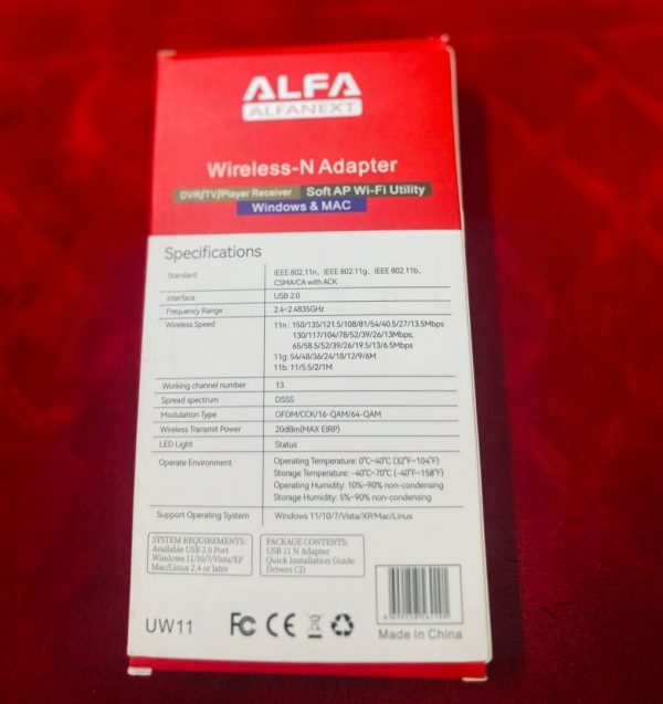 UW11 Alfa Net Wireless-N USB WiFi Adapter with Antenna - Flyingcart.pk