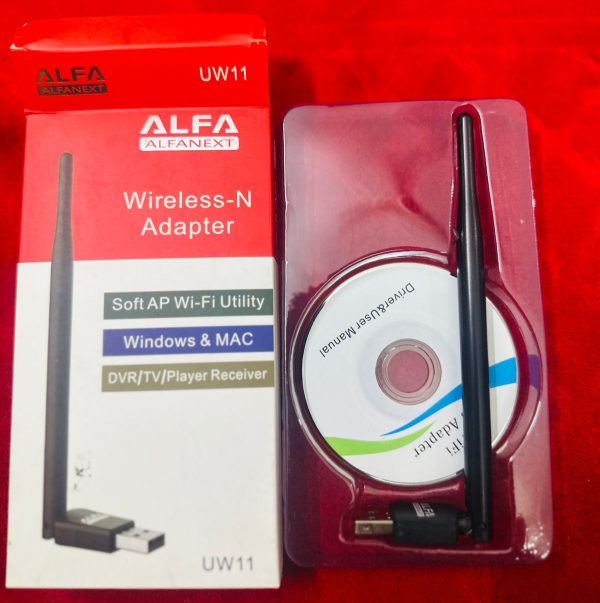 UW11 Alfa Net Wireless-N USB WiFi Adapter with Antenna - Flyingcart.pk