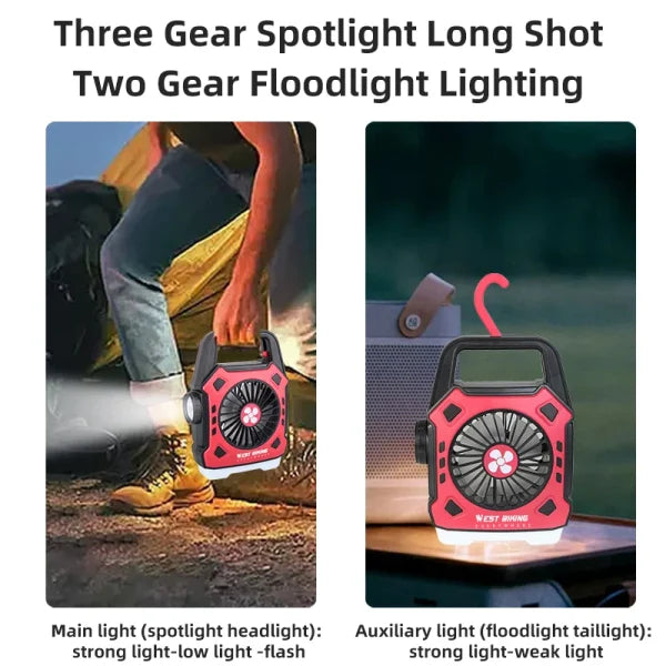 Versatile Camping Light with Mini Electric Fan - Flyingcart.pk