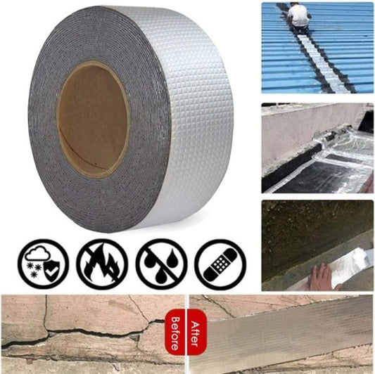 waterproof-leakage-tape-rubber-aluminum-foil-tape-strong-self-adhesive-repair-tape-for-roof-leak-window-sill-gap-pipe-rupture-surface-crack-home-renovation-1-flyingart.pk