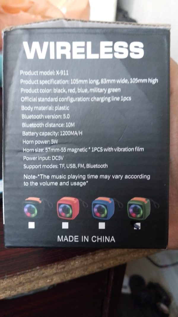 X-911 Professional Designer Bluetooth Wireless Speaker - Flyingcart.pk