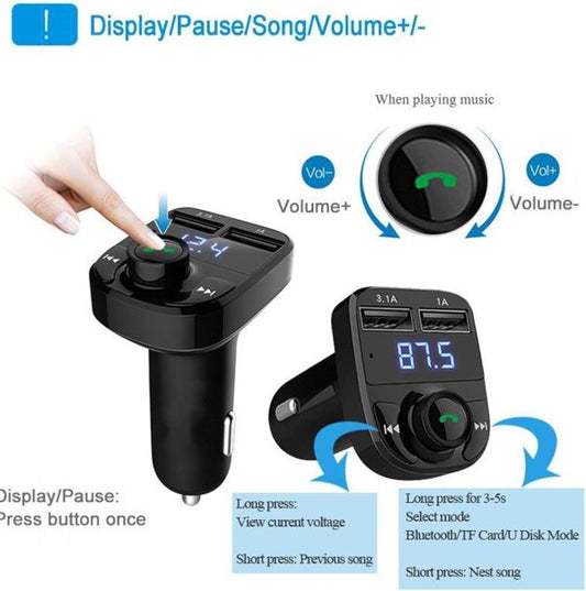 X8 – Multifunctional Car MP3 Player | Car Wireless FM Transmitter - Flyingcart.pk