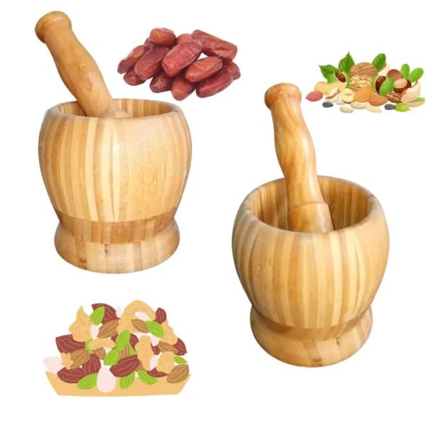 01 Set Wooden Pestle and Mortar - Flyingcart.pk