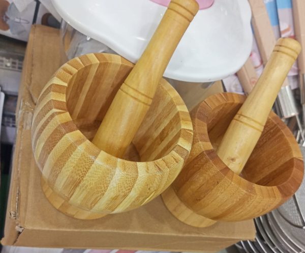 01 Set Wooden Pestle and Mortar - Flyingcart.pk