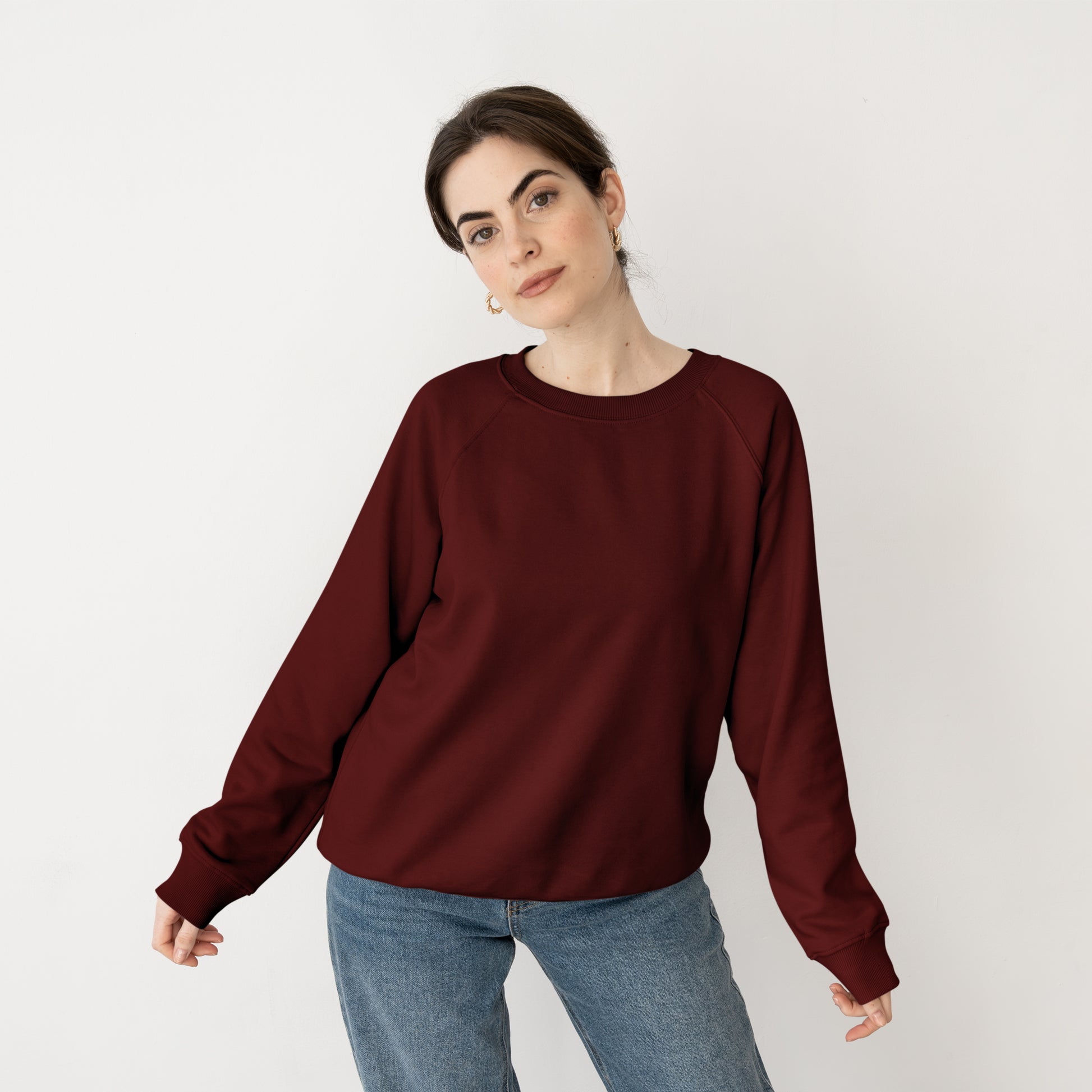 Sweat Shirt Maroon For Women- FlyingCart.pk