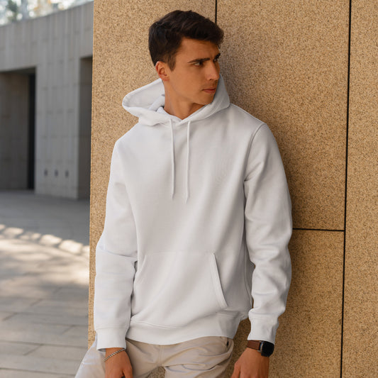 Men Pullover Hoodie White- FlyingCart.pk