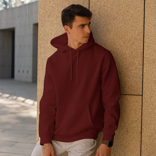 Men Pullover Hoodie Maroon- FlyingCart.pk