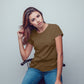 Dark Brown T-Shirt For Women- FlyingCart.pk