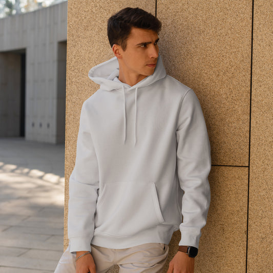 Men Pullover Hoodie Silver Grey- FlyingCart.pk