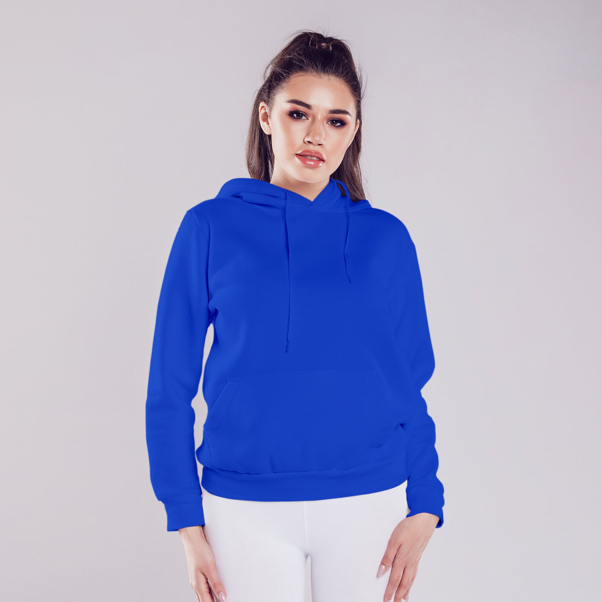 Women Pullover Hoodie Royal Blue- FlyingCart.pk