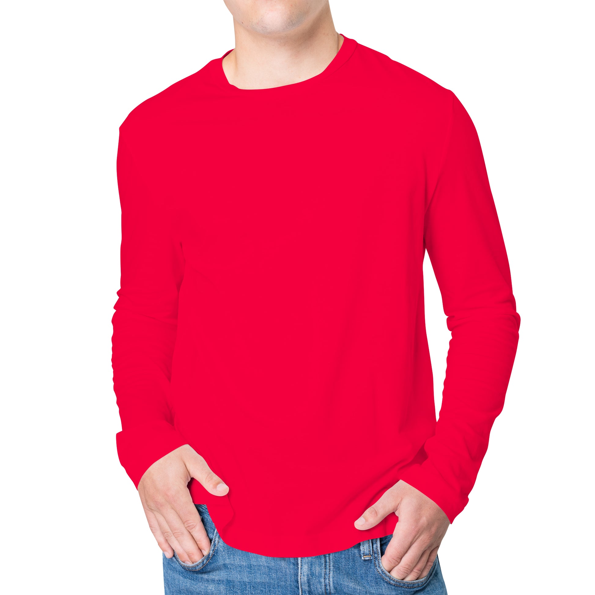 Full Sleeves Red T-Shirt For Men - FlyingCart.pk