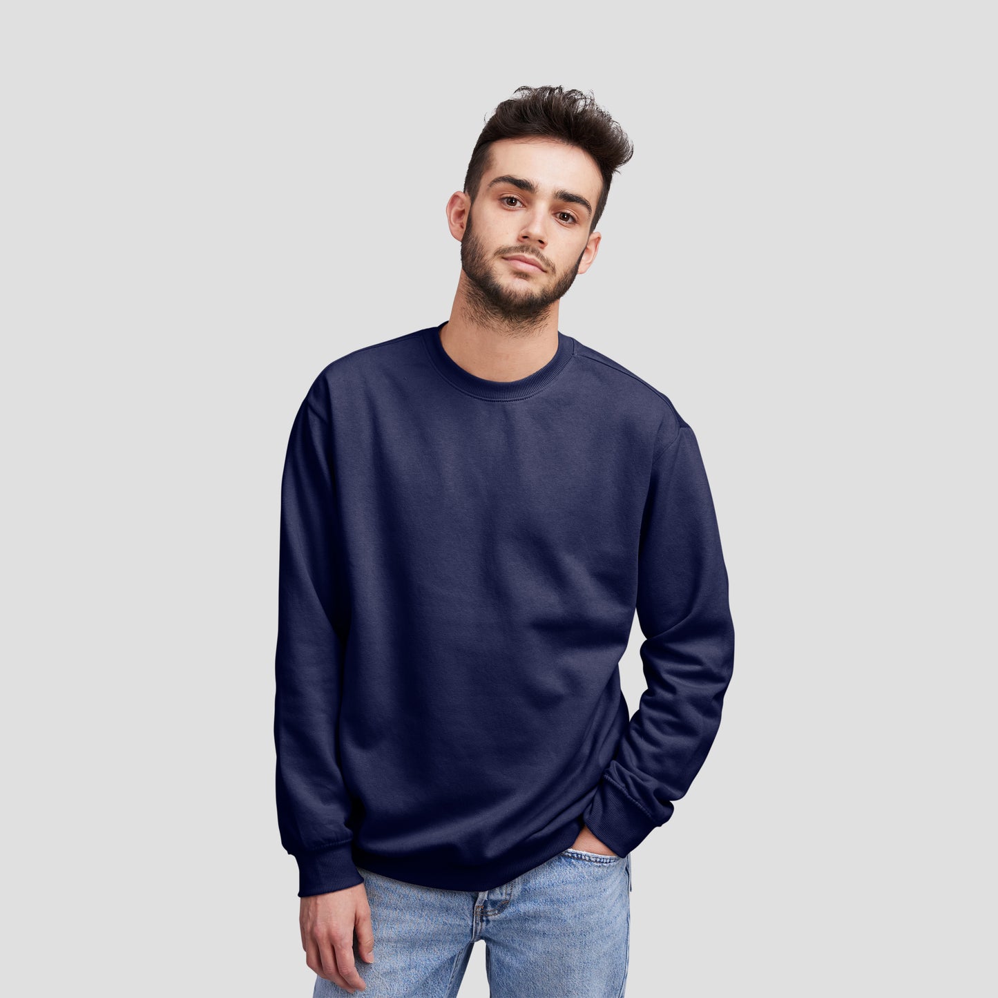 Sweat Shirt Navy Blue For Men- FlyingCart.pk