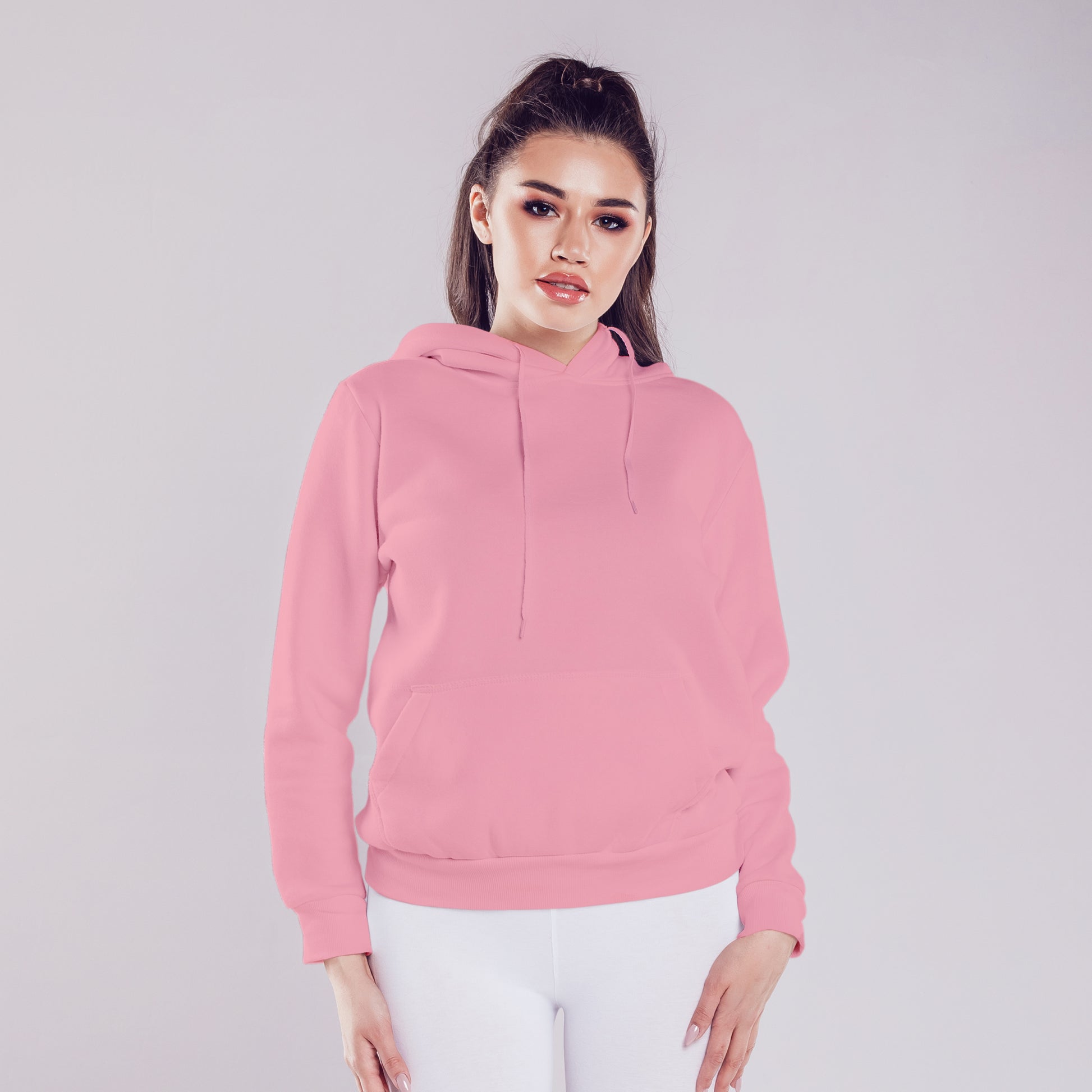 Women Pullover Hoodie Light Pink - FlyingCart.pk