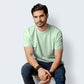 Half Sleeves Pastel Green T-shirt For Men- FlyingCart.pk