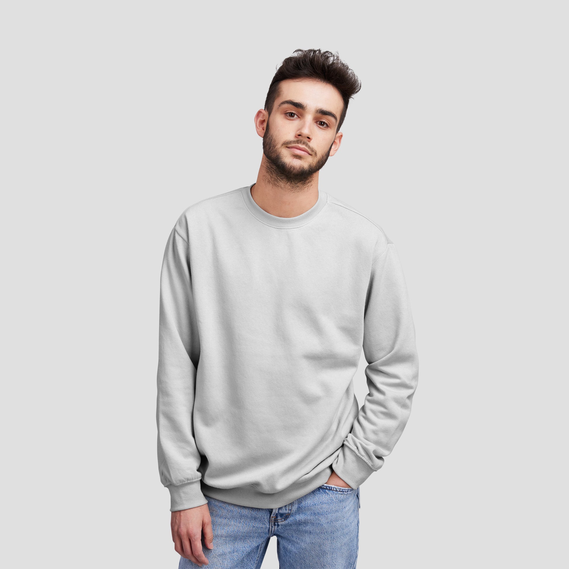 Sweat Shirt White For Men- FlyingCart.pk