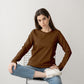 Dark Brown Full Sleeve T-Shirt for Women- FlyingCart.pk