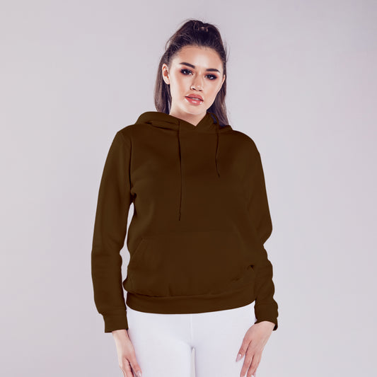 Women Pullover Hoodie Dark Brown - FlyingCart.pk