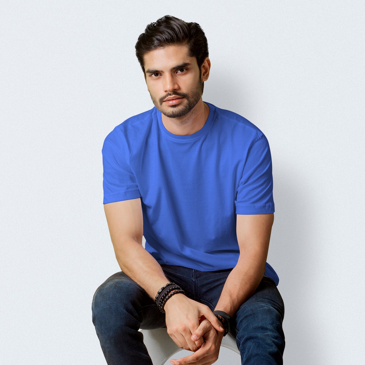 Half Sleeves Royal Blue T-shirt For Men - FlyingCart.pk