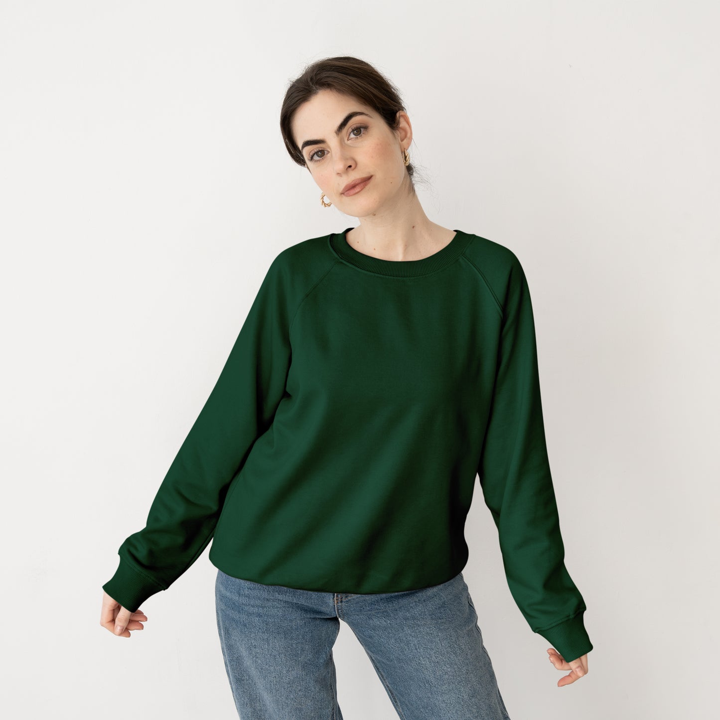 Sweat Shirt Dark Green For Women- FlyingCart.pk