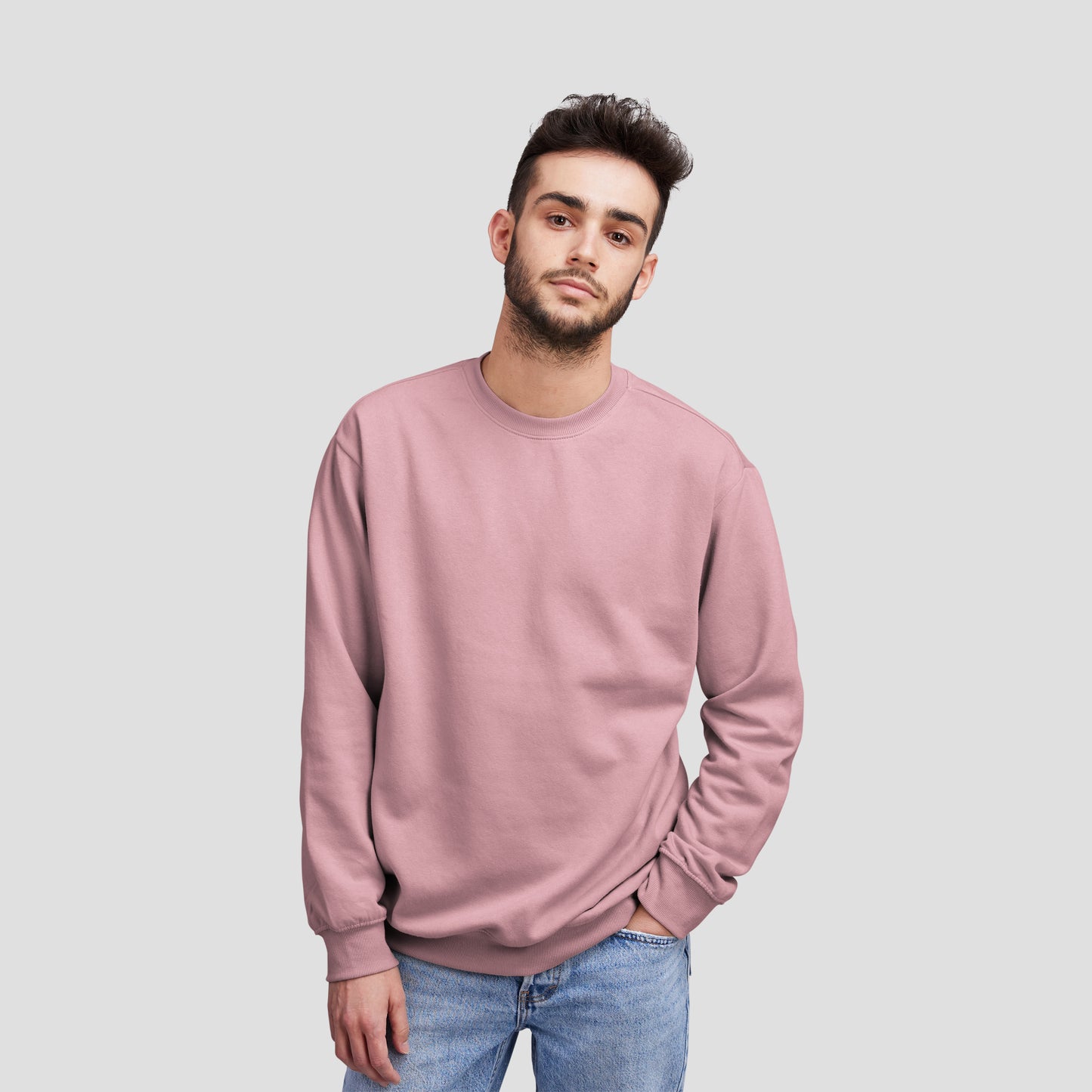 Sweat Shirt Light Pink For Men- FlyingCart.pk