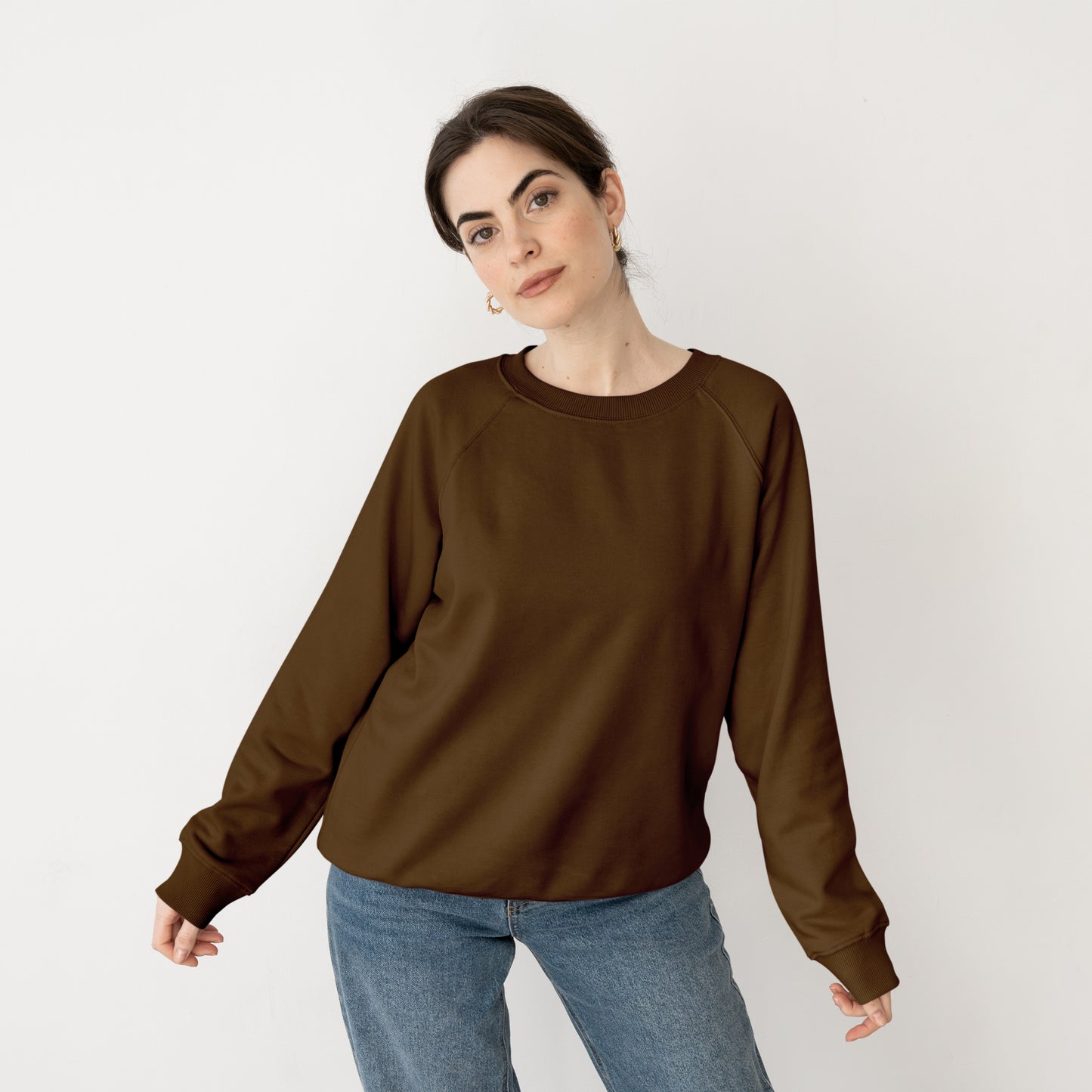 Sweat Shirt Dark Brown For Women- FlyingCart.pk