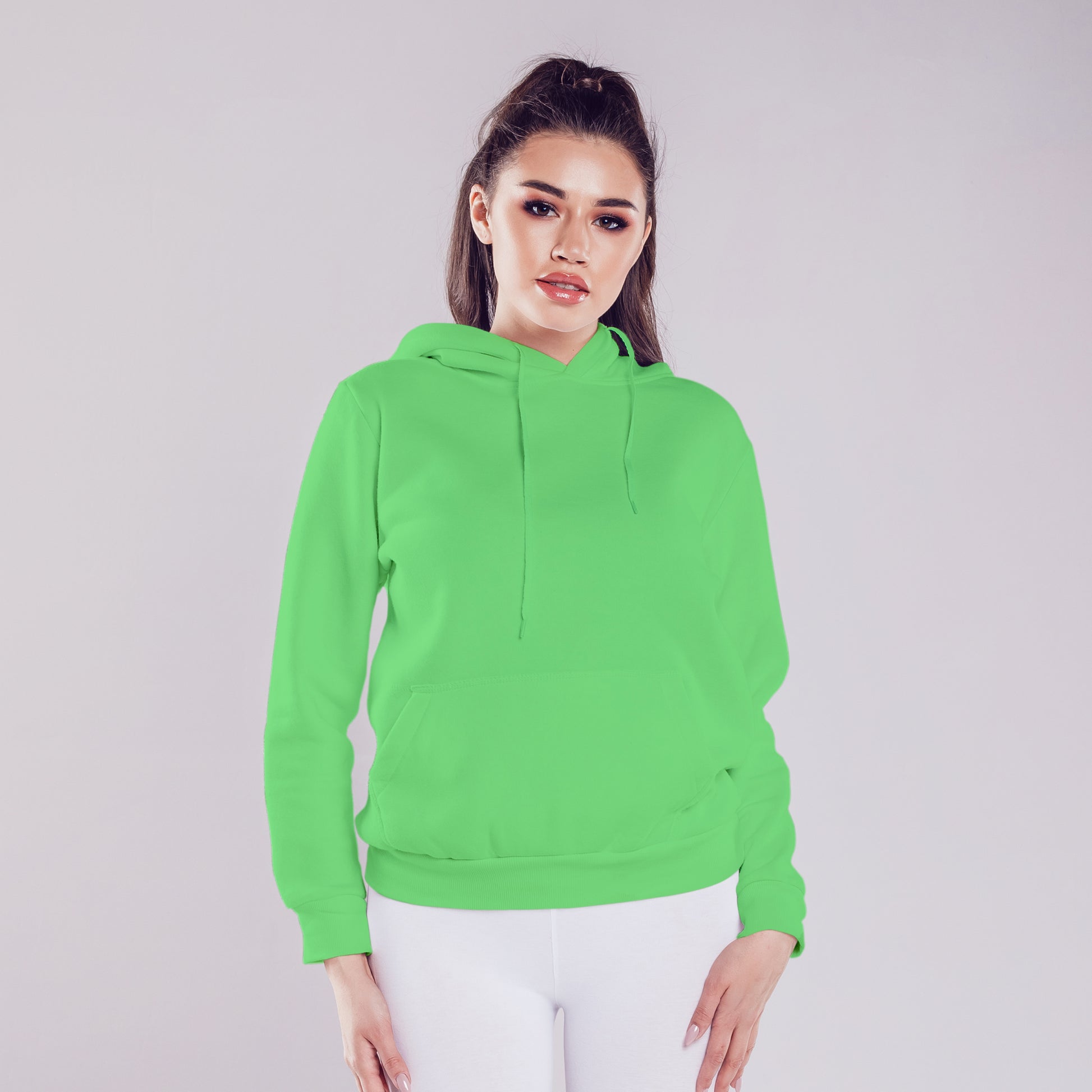 Women Pullover Hoodie Light Green - FlyingCart.pk