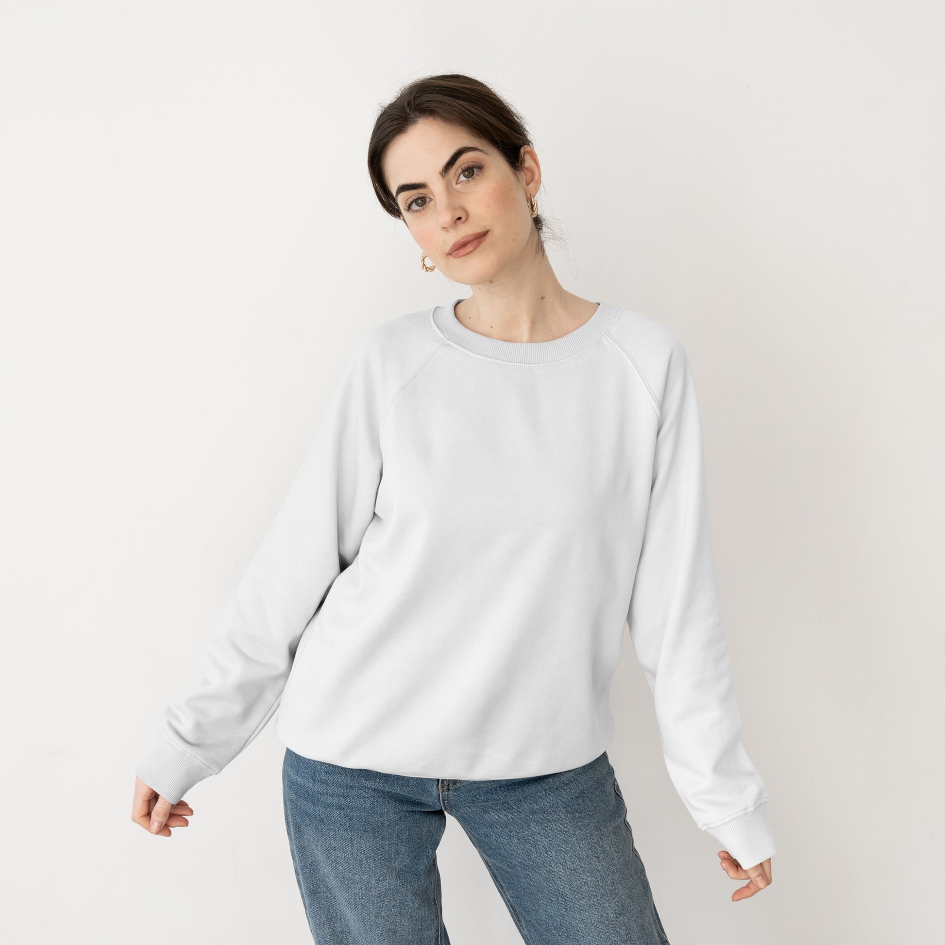 Sweat Shirt White For Women- FlyingCart.pk