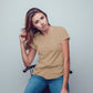 Light Brown T-Shirt For Women- FlyingCart.pk