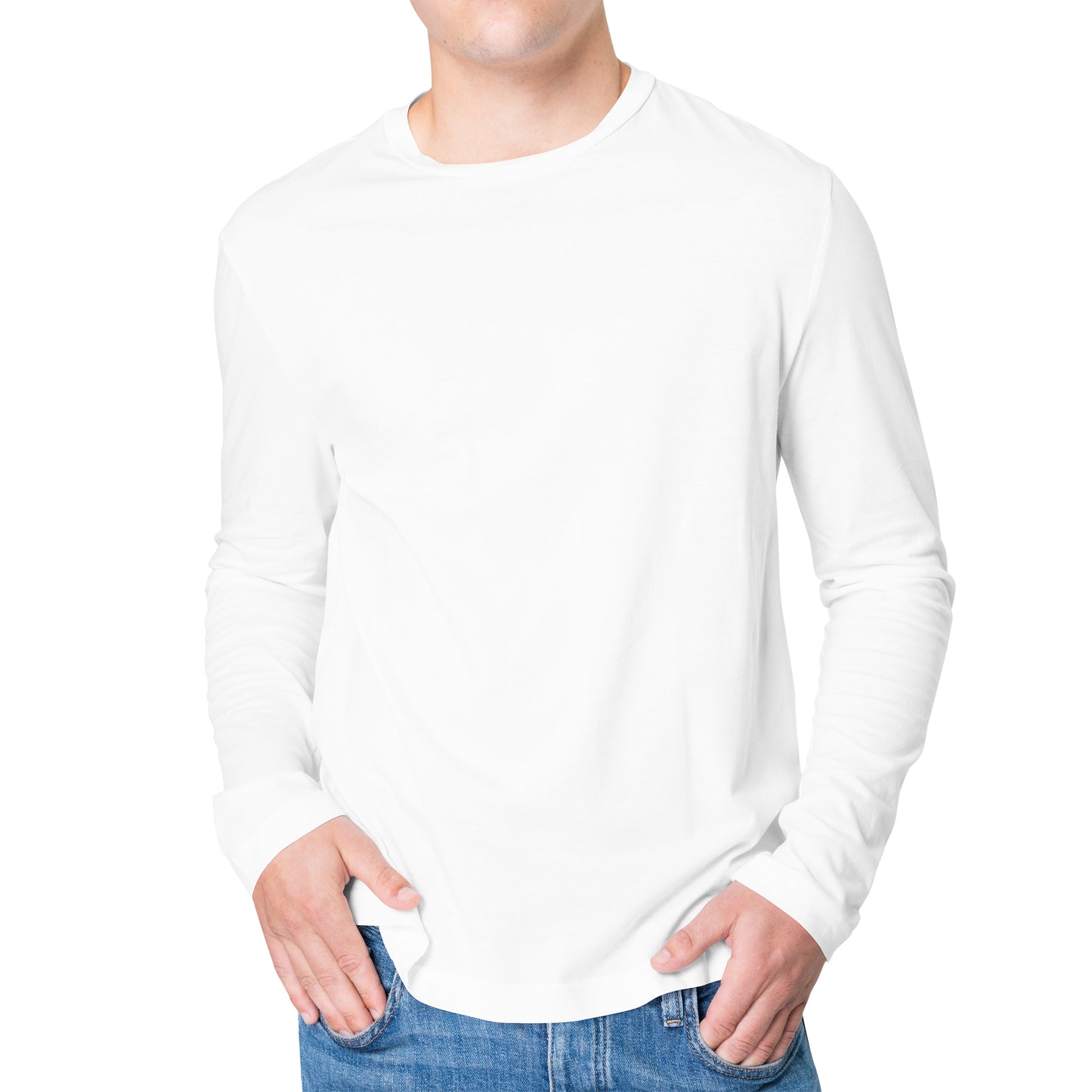 Full Sleeves White T-Shirt For Men - FlyingCart.pk