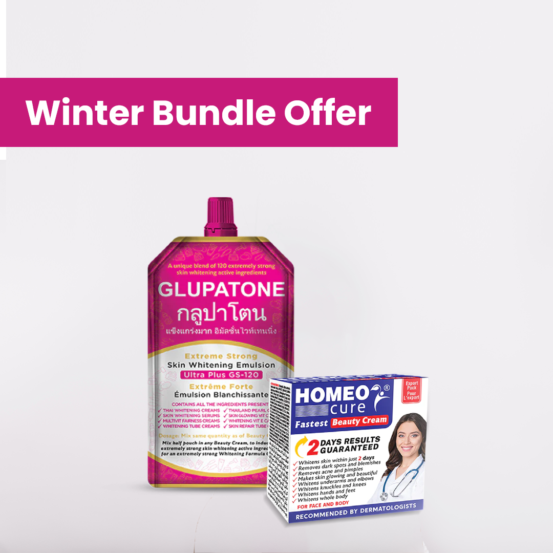 Winter Skin Bundle Offer (Homeo Cure Beauty Cream & Glupatone 50ml)- FlyingCart.pk