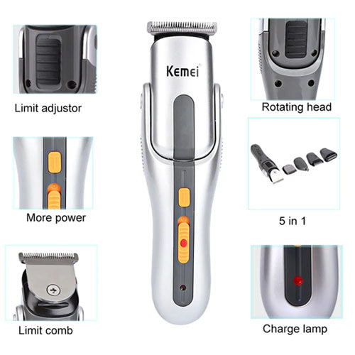 Kemei KM-680 8-in-1 Grooming Kit Trimmer - FlyingCart.pk