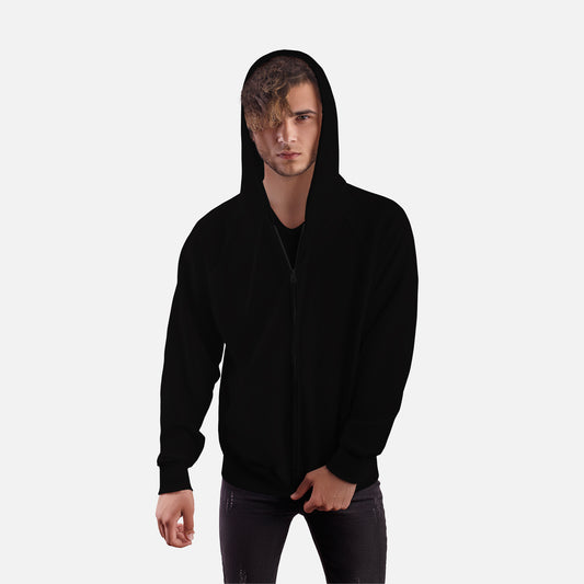 Zipper Hoodie Black- FlyingCart.pk