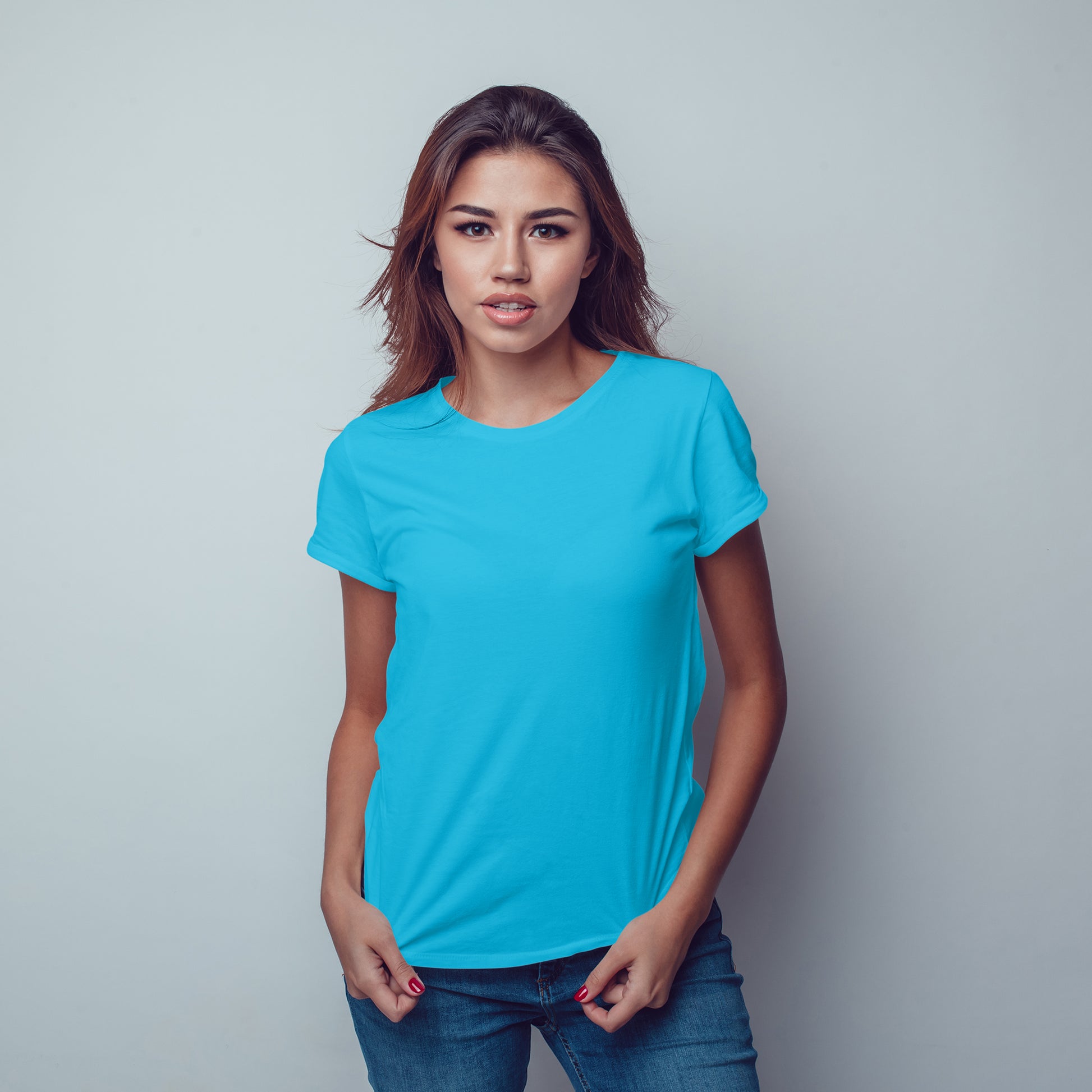 Light Blue T-Shirt For Women- FlyingCart.pk