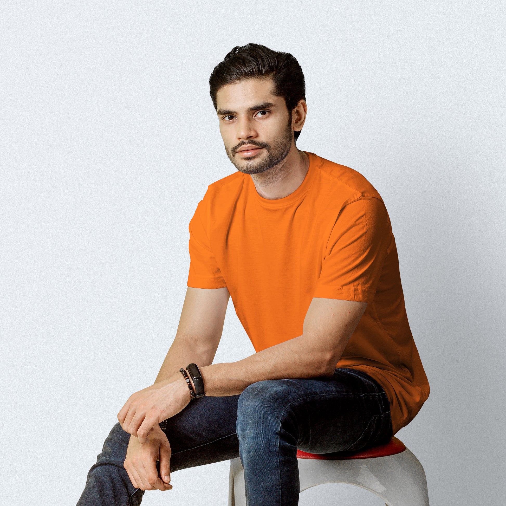 Half Sleeves  Orange T-shirt For Men - FlyingCart.pk