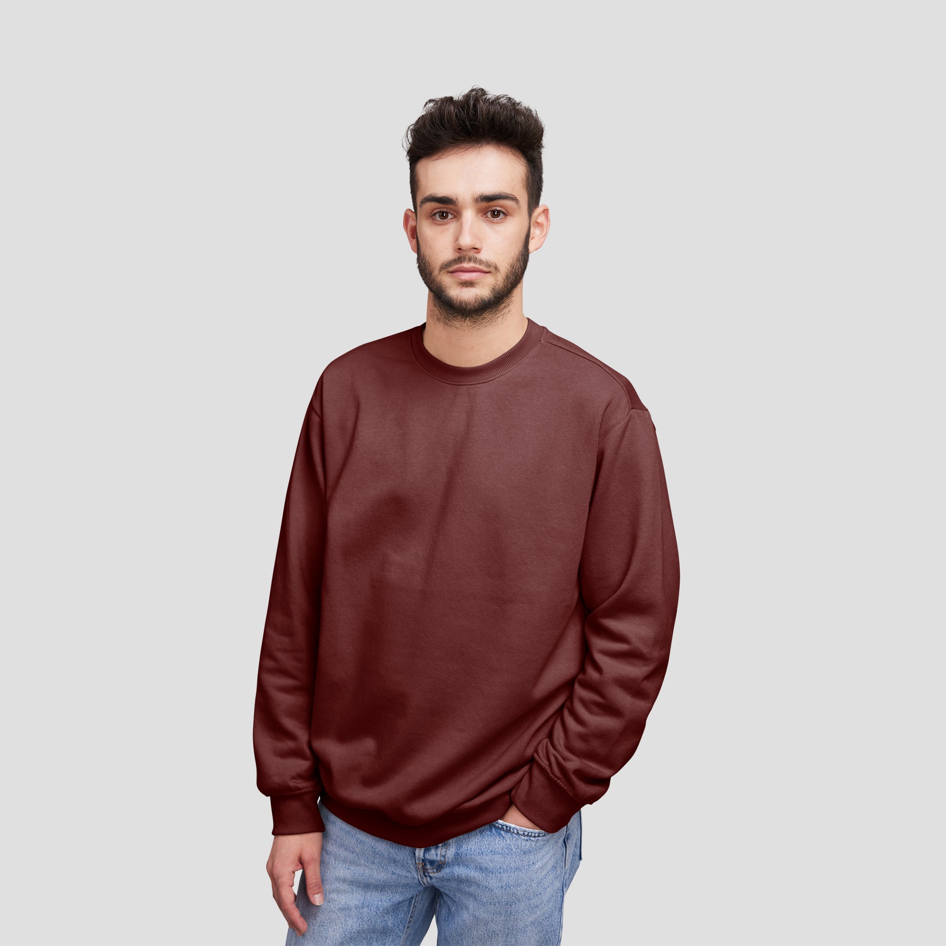 Sweat Shirt Maroon For Men- FlyingCart.pk