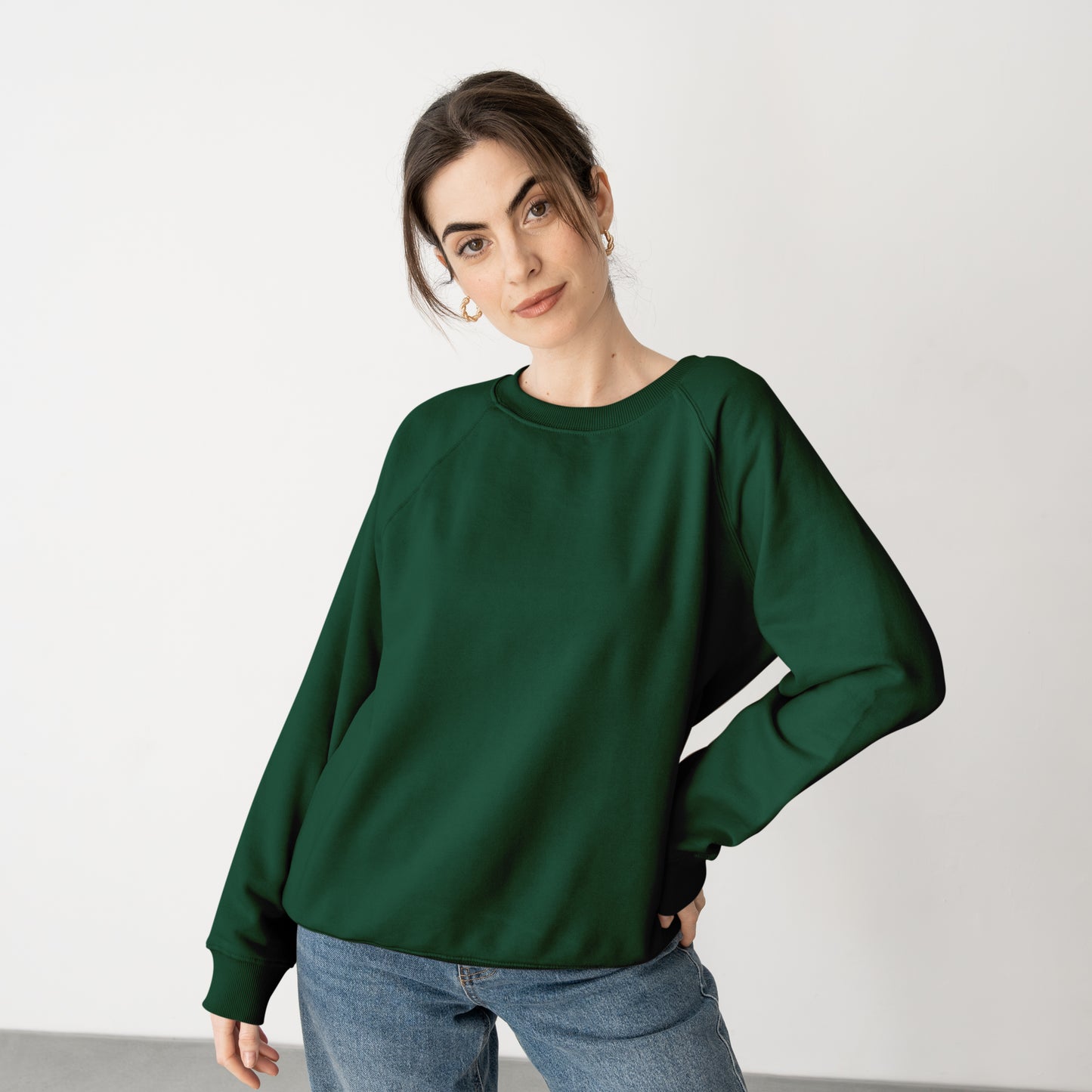 Sweat Shirt Dark Green For Women- FlyingCart.pk