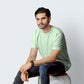 Half Sleeves Pastel Green T-shirt For Men- FlyingCart.pk