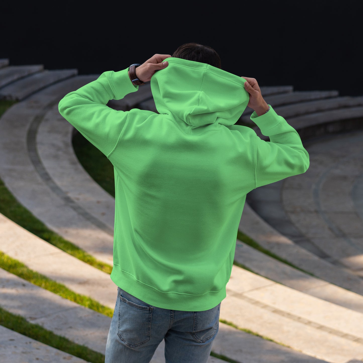 Men Pullover Hoodie Light Green- FlyingCart.pk