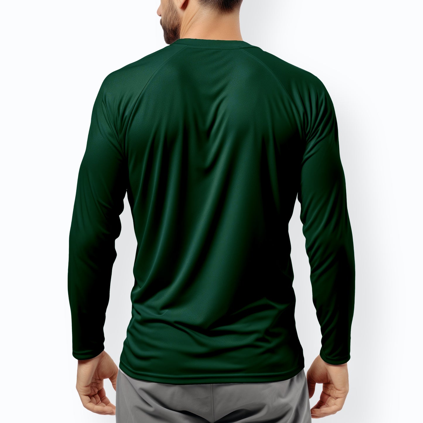 Full Sleeves Dark Green T-Shirt For Men- FlyingCart.pk