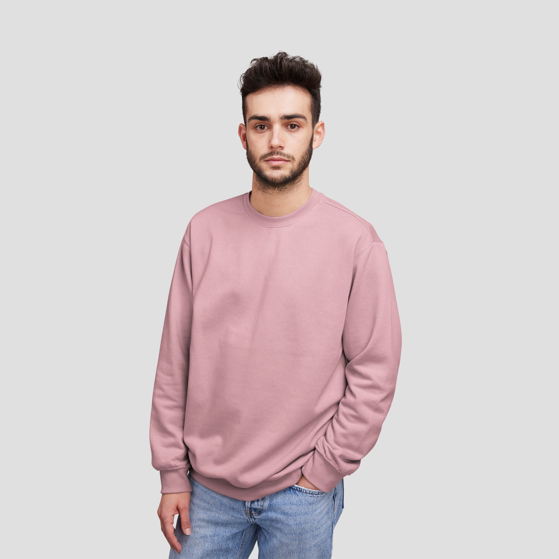 Sweat Shirt Light Pink For Men- FlyingCart.pk