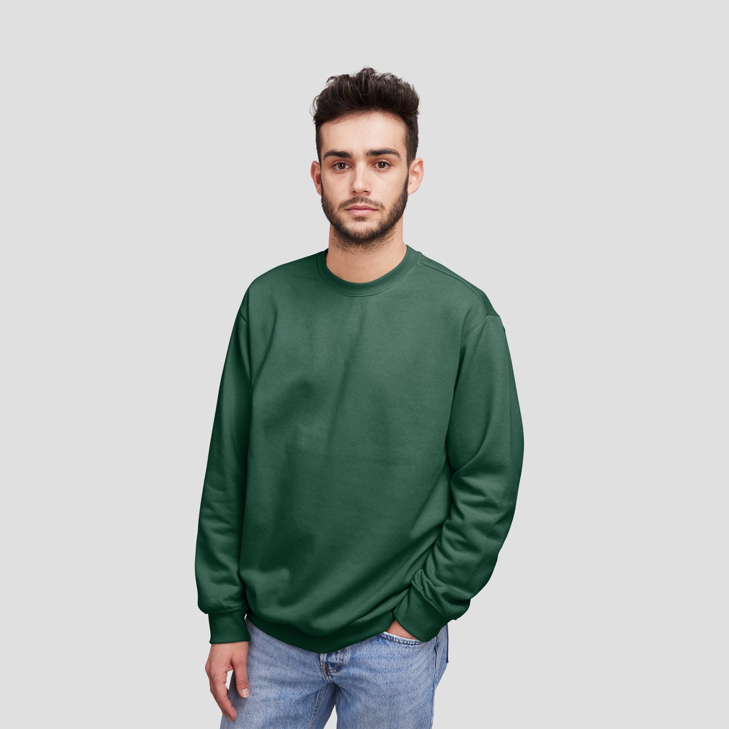 Sweat Shirt Dark Green For Men- FlyingCart.pk