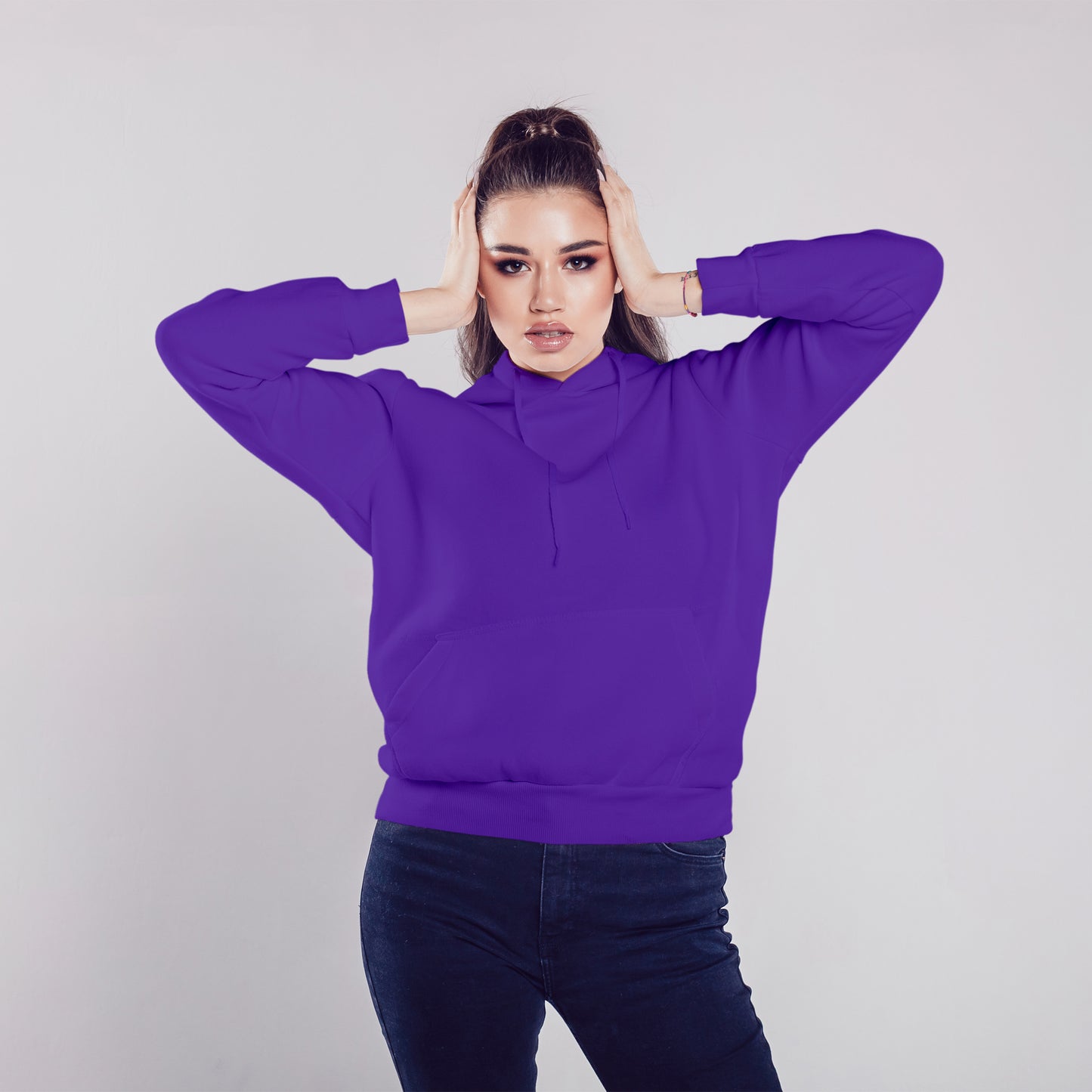 Women Pullover Hoodie Royal Purple- FlyingCart.pk