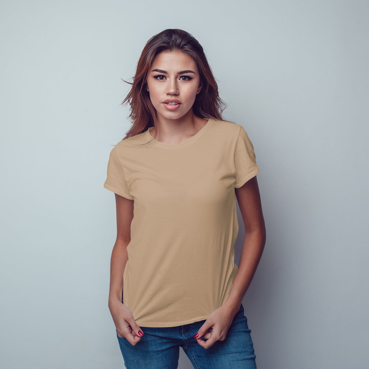 Light Brown T-Shirt For Women- FlyingCart.pk